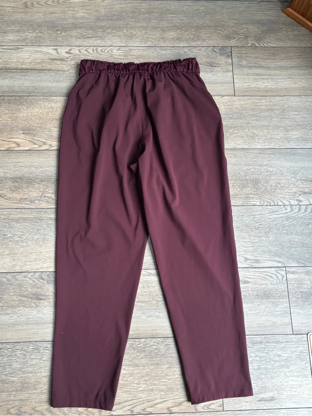 Lululemon Keep Moving Pant High Rise Drawstring Burgundy Wine Cassis Sz 10